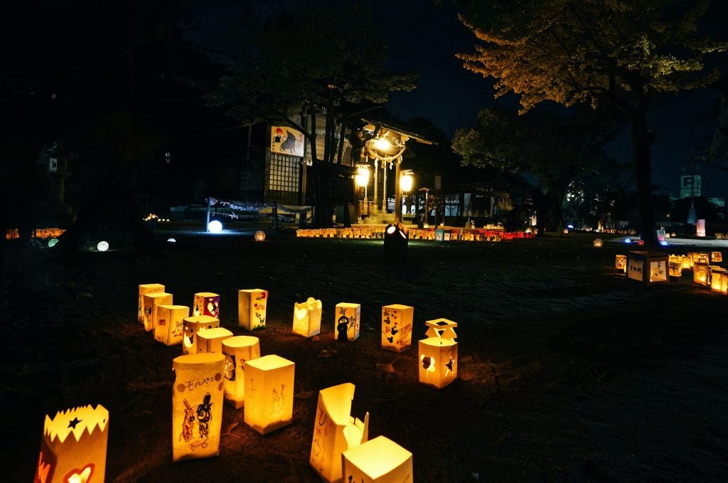 忌宮神社のキャンドル