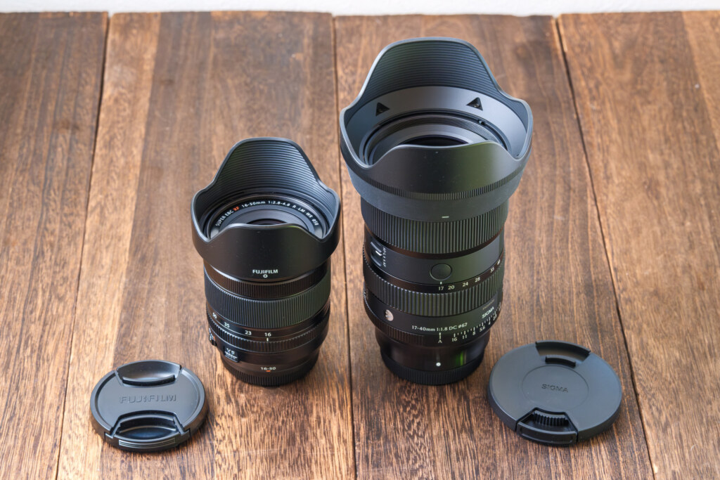 SIGMA 17-40mm F1.8 DC（右）とXF16-50mmF2.8-4の比較